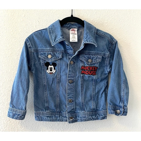 Disney Other - Vintage Disney Jean Jacket Kids Size 6 Mickey Mouse Retro Embroidered Patches